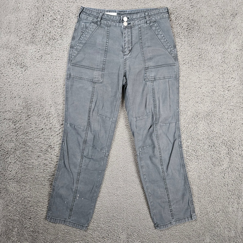 Pilcro Anthropologie Gray Cargo‎ Utility Straight Leg Pants Womens 25 Gray